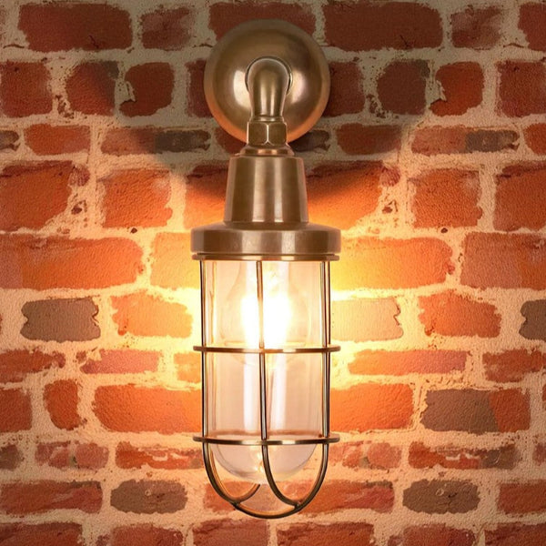 Glenn Outdoor Wall Light Antique Brass