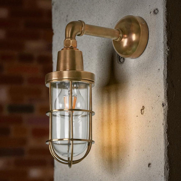 Glenn Outdoor Wall Light Antique Brass