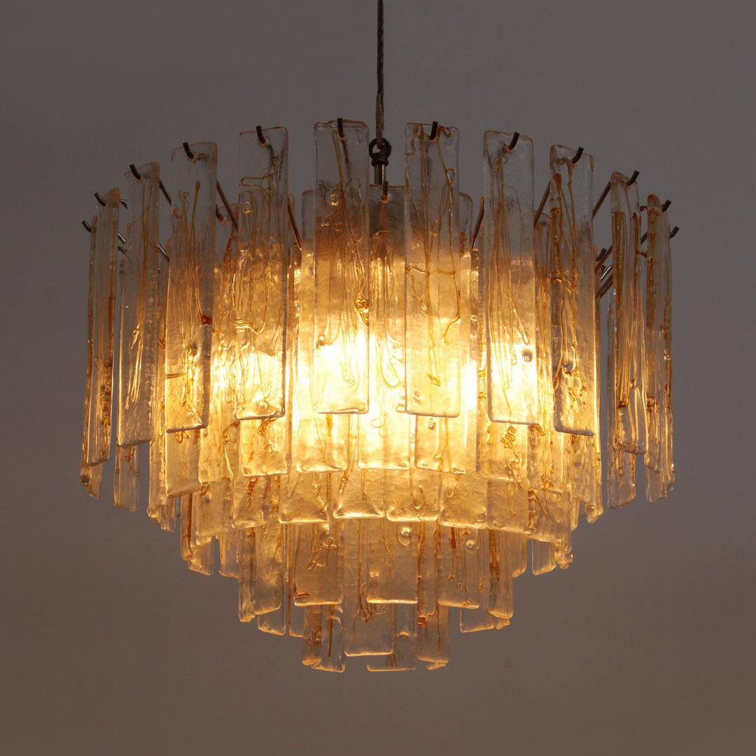 Angelina Golden Murano Glass Chandelier - Small