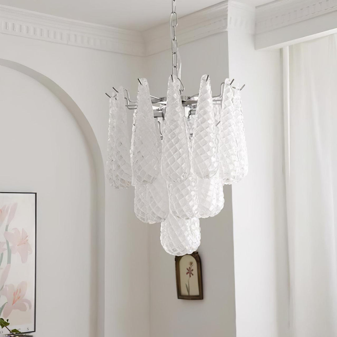 Eleanora Murano Waterfall Chandelier - 3 layer