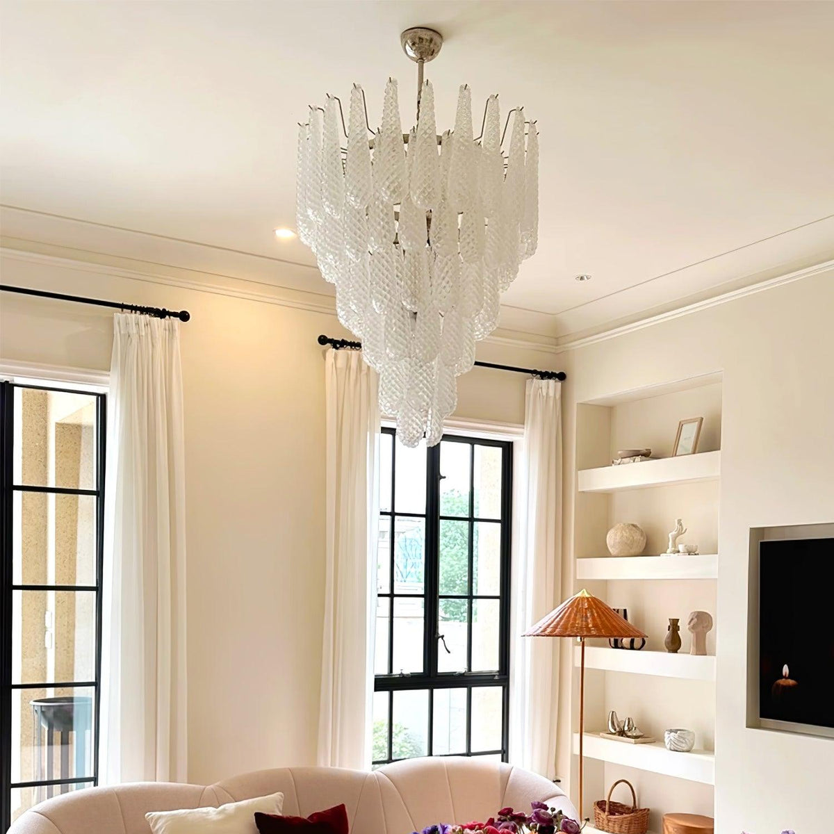 Eleanora Murano Waterfall Chandelier - 6 layer