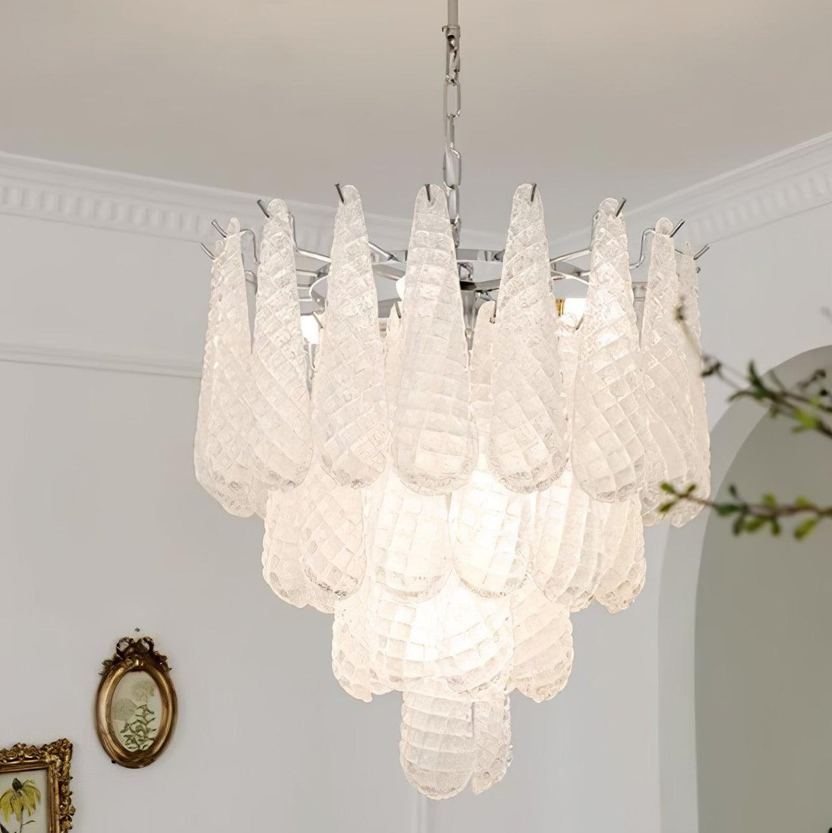 Eleanora Murano Waterfall Chandelier - 4 layer