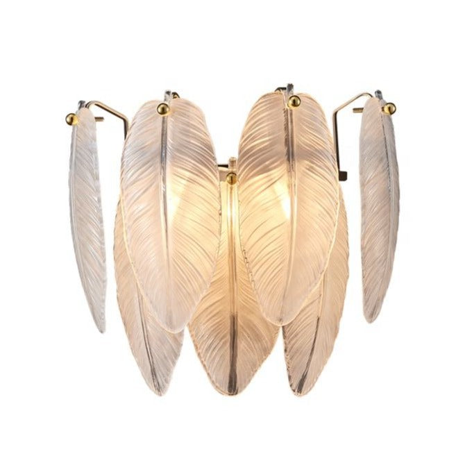 Quiana Organic Leaf Glass Wall Sconce