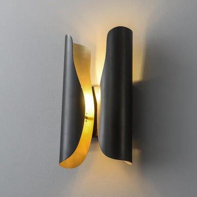 Xavia Twin Wall Black Column Lamp
