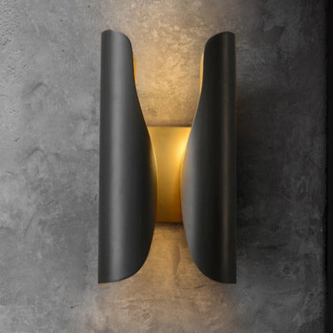 Xavia Twin Wall Black Column Lamp