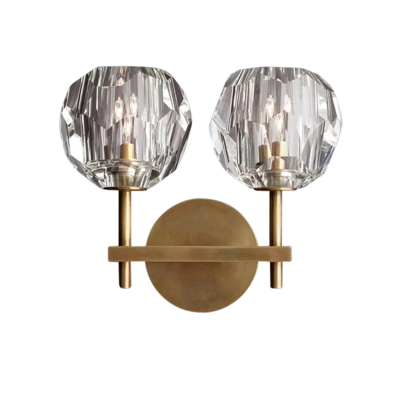 Howarth Twin Crystal Ball Wall Sconce