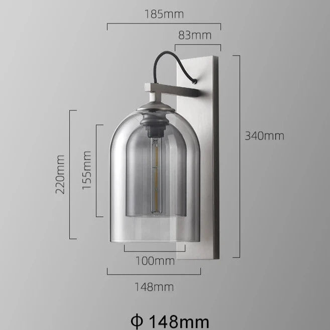 Scarlet Wall Lamp in Smoke Glass
