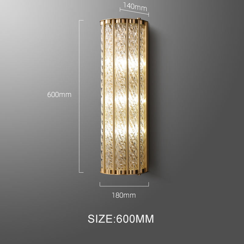 Hillston Spiral Glass Wall Lamp (D180mmx600mm)
