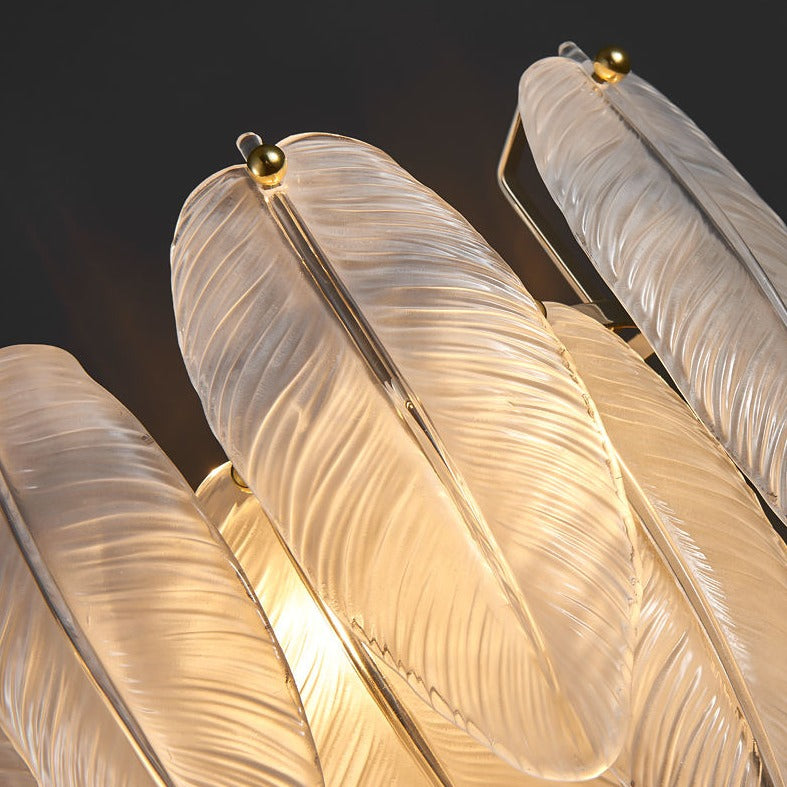 Quiana Organic Leaf Glass Wall Sconce