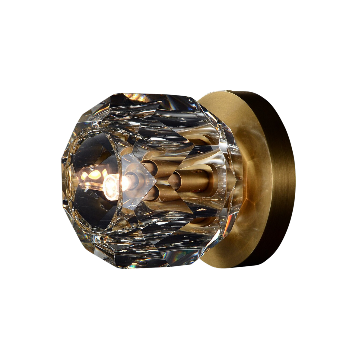 Howarth Crystal and Brass Flushmount Lamp