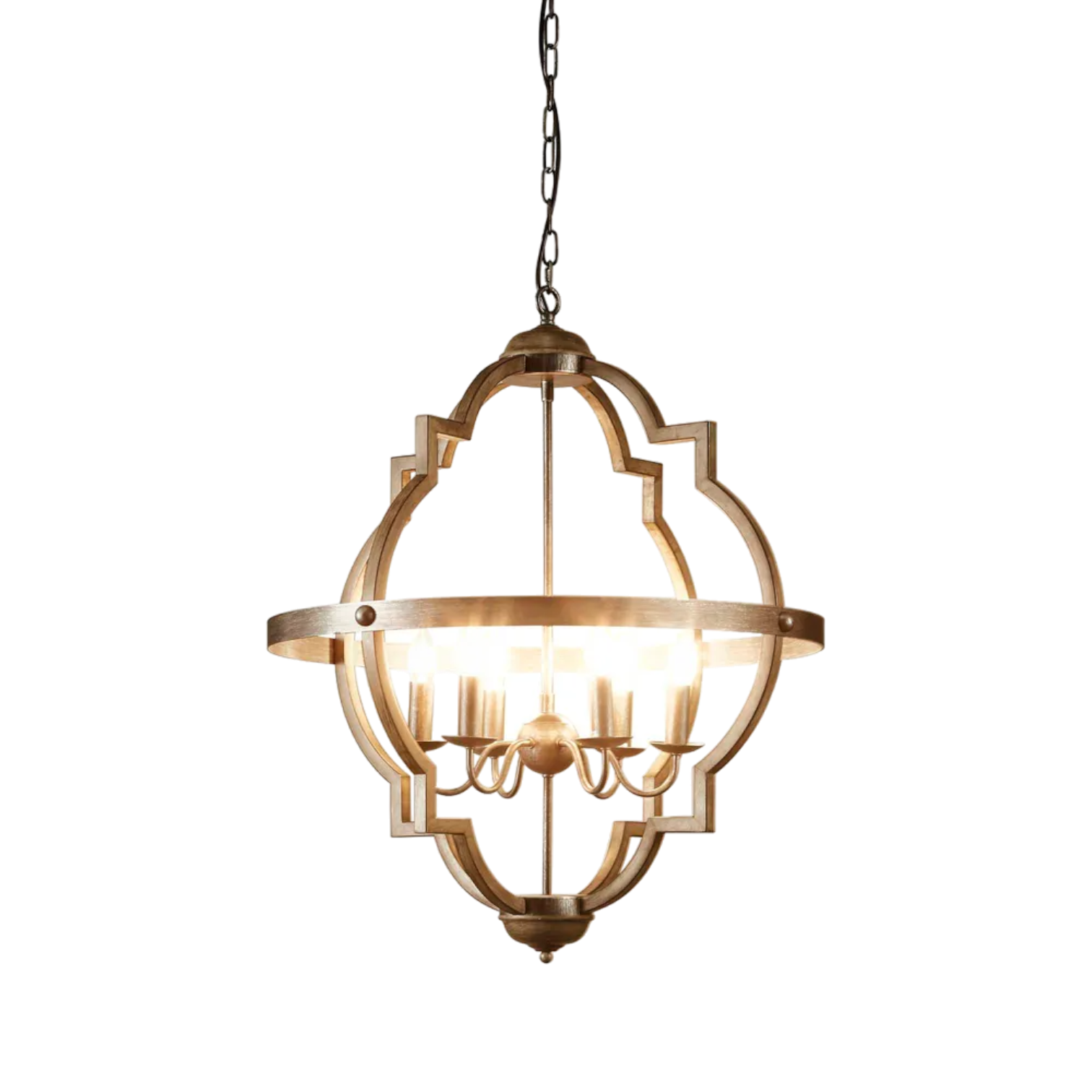Hyatt Ceiling Pendant Large Rust Brown and Silver Black ELZR74304L