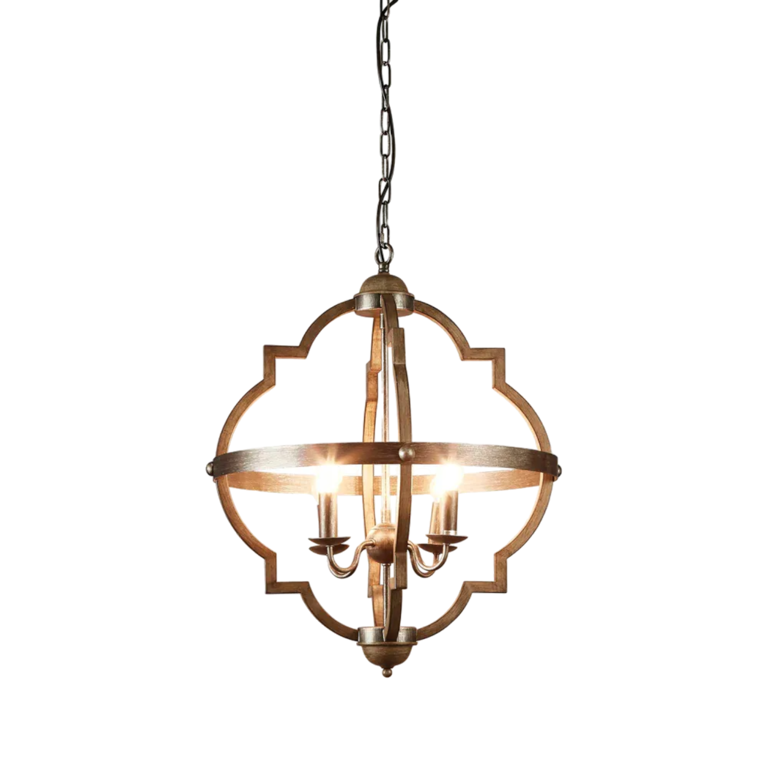 Hyatt Ceiling Pendant Medium Rust Brown and Silver Black ELZR74304