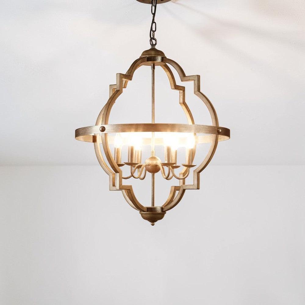 Hyatt Ceiling Pendant Extra Large Rust Brown and Silver Black ELZR74304XL