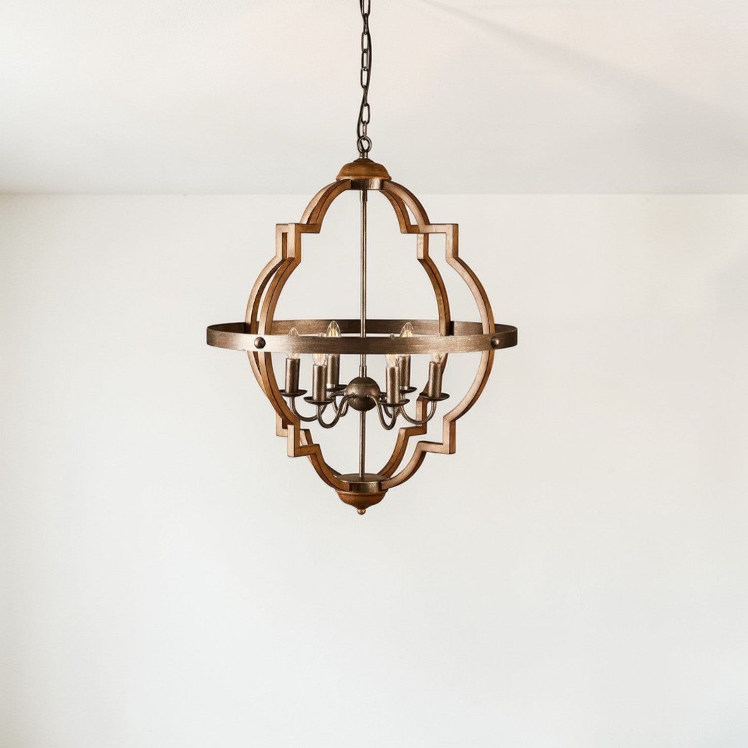Hyatt Ceiling Pendant Large Rust Brown and Silver Black ELZR74304L
