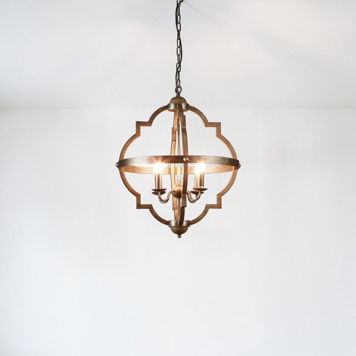 Hyatt Ceiling Pendant Medium Rust Brown and Silver Black ELZR74304