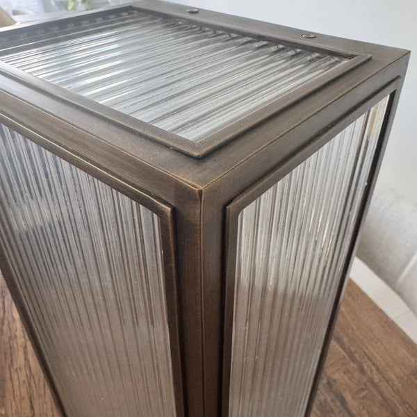 Camden Premium Brass Outdoor Wall Light with fluted glass