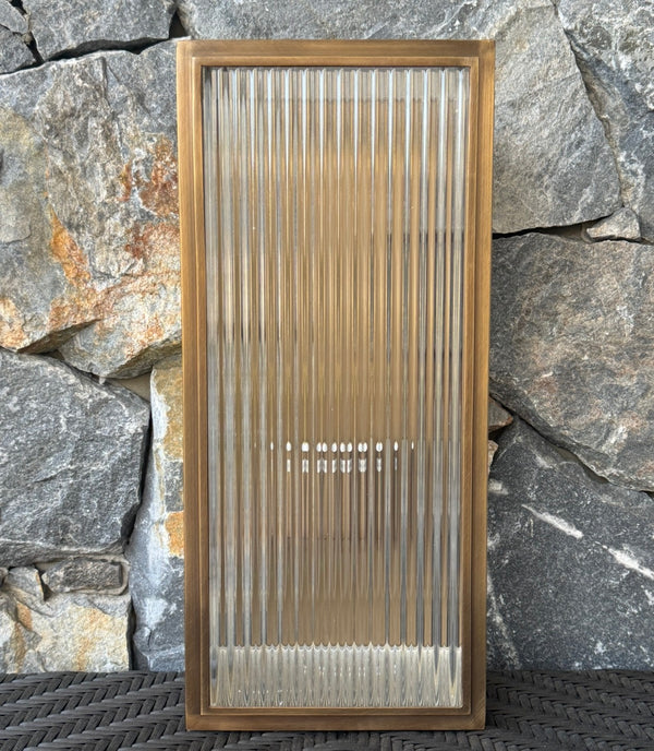 Camden Premium Brass Outdoor Wall Light with fluted glass