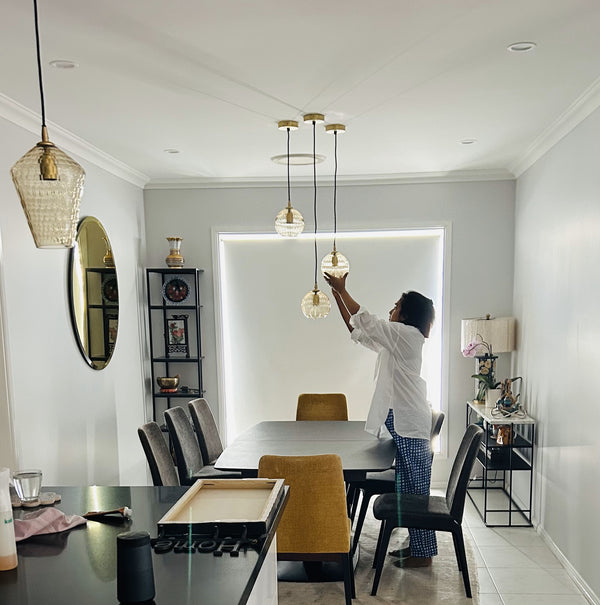 Alice Honeycomb Hand Cut Crystal Glass Pendant Lamp