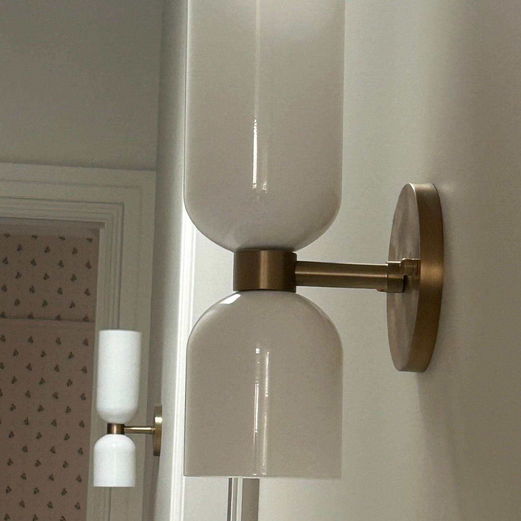 Talia Twin Wall Lamp with white glass