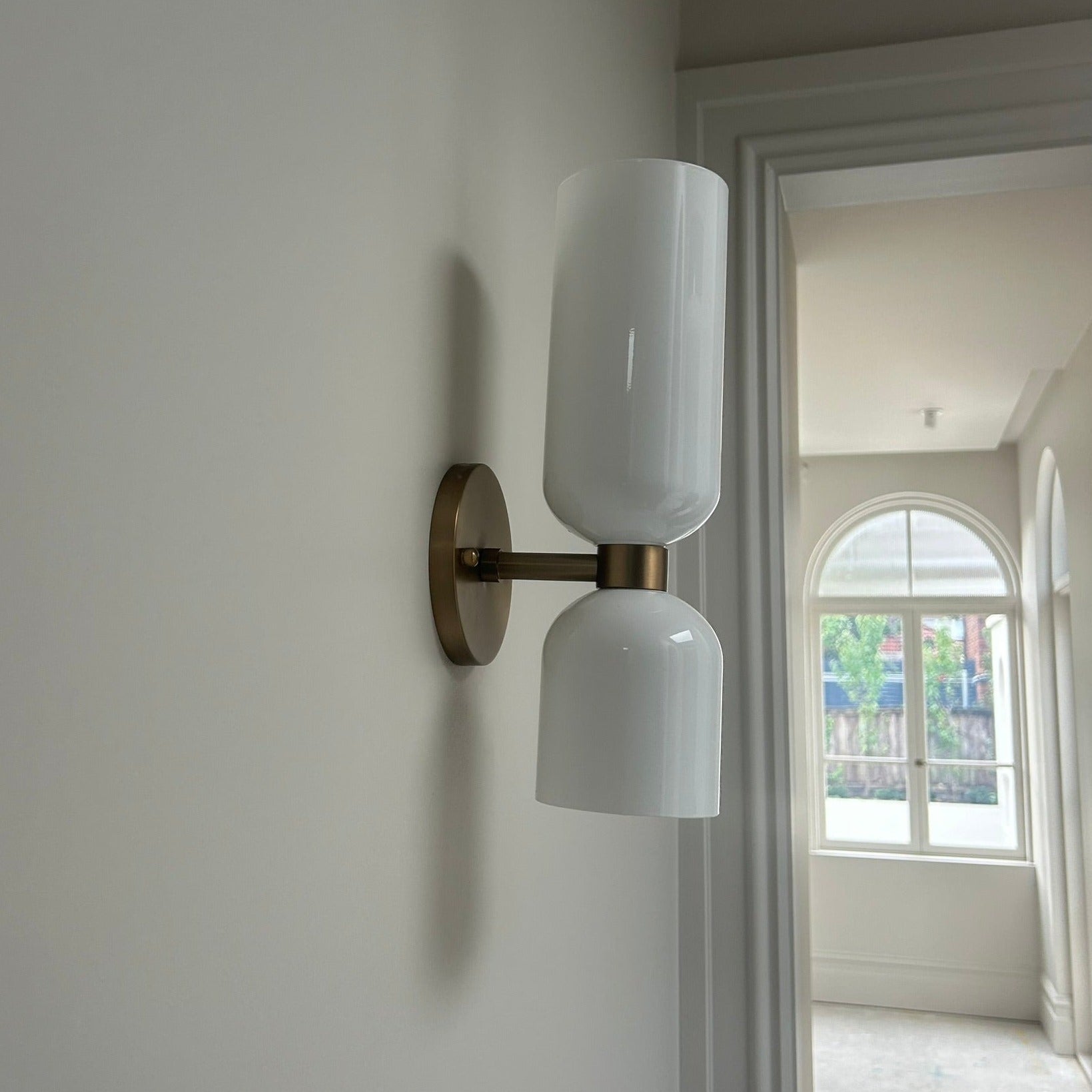 Talia Twin Wall Lamp with white glass