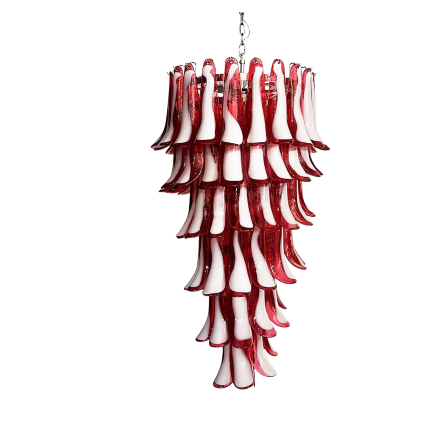 Imelda Murano Red Petals Spiral Chandelier