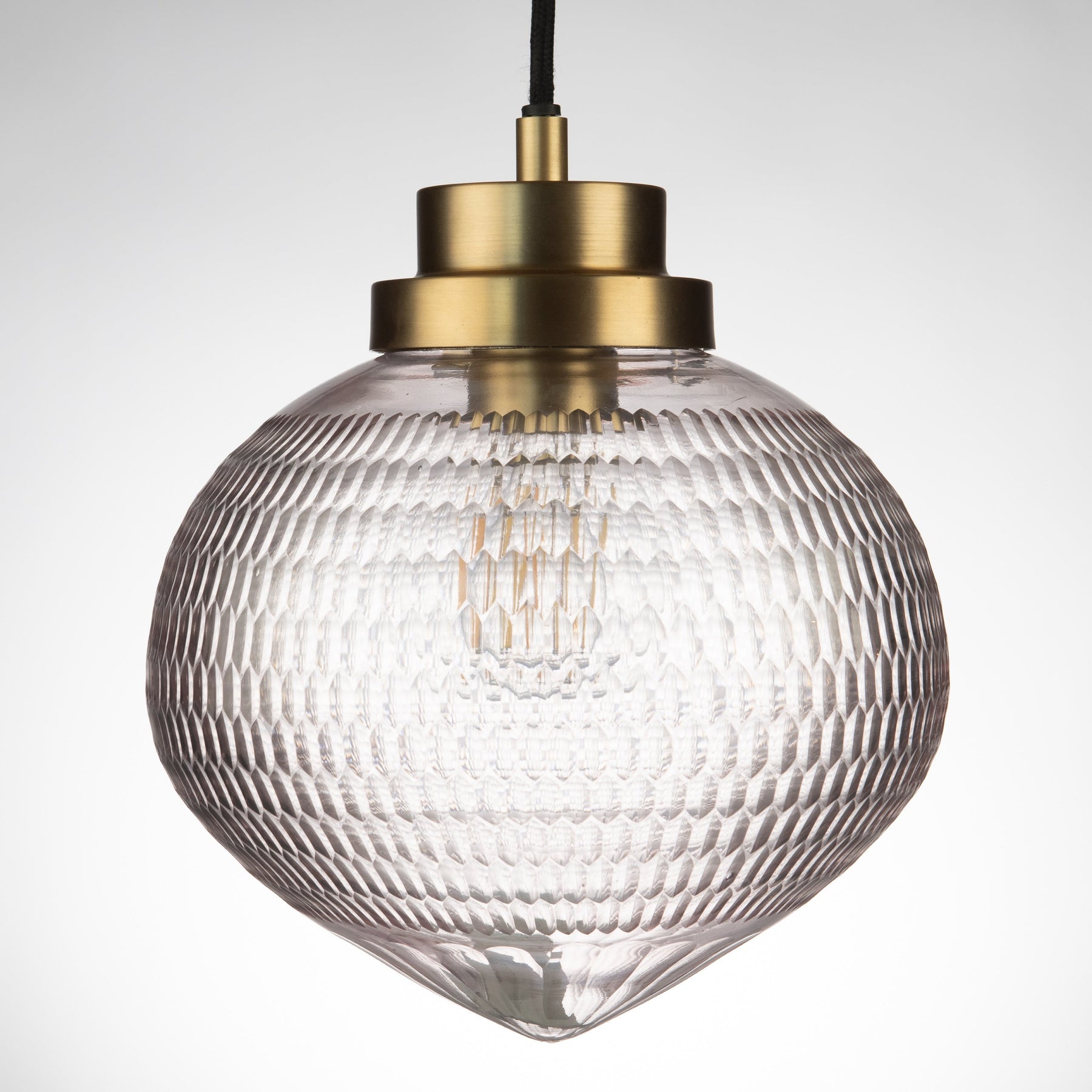 Eloise Rice Cut Crystal Glass Pendant Lamp