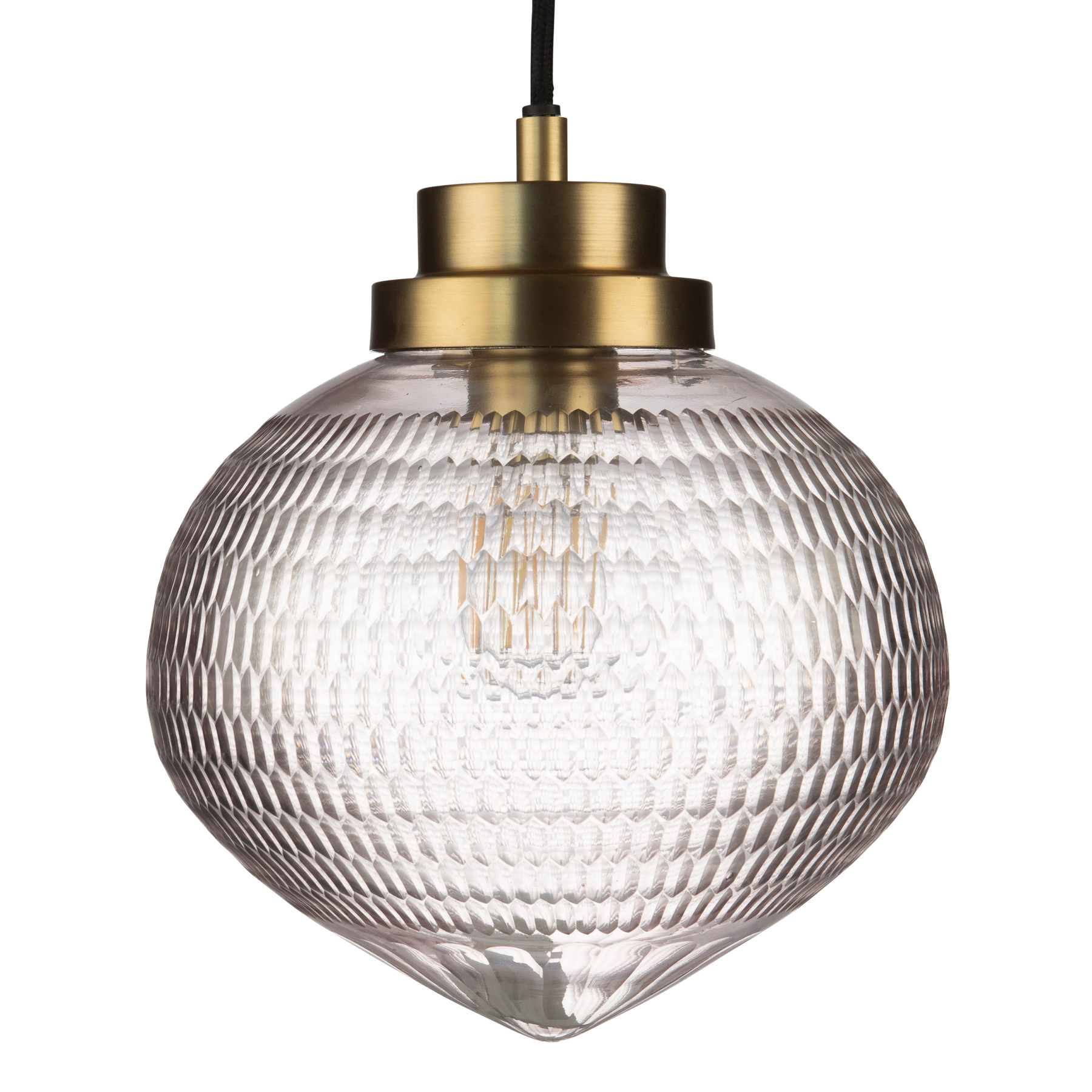 Eloise Rice Cut Crystal Glass Pendant Lamp