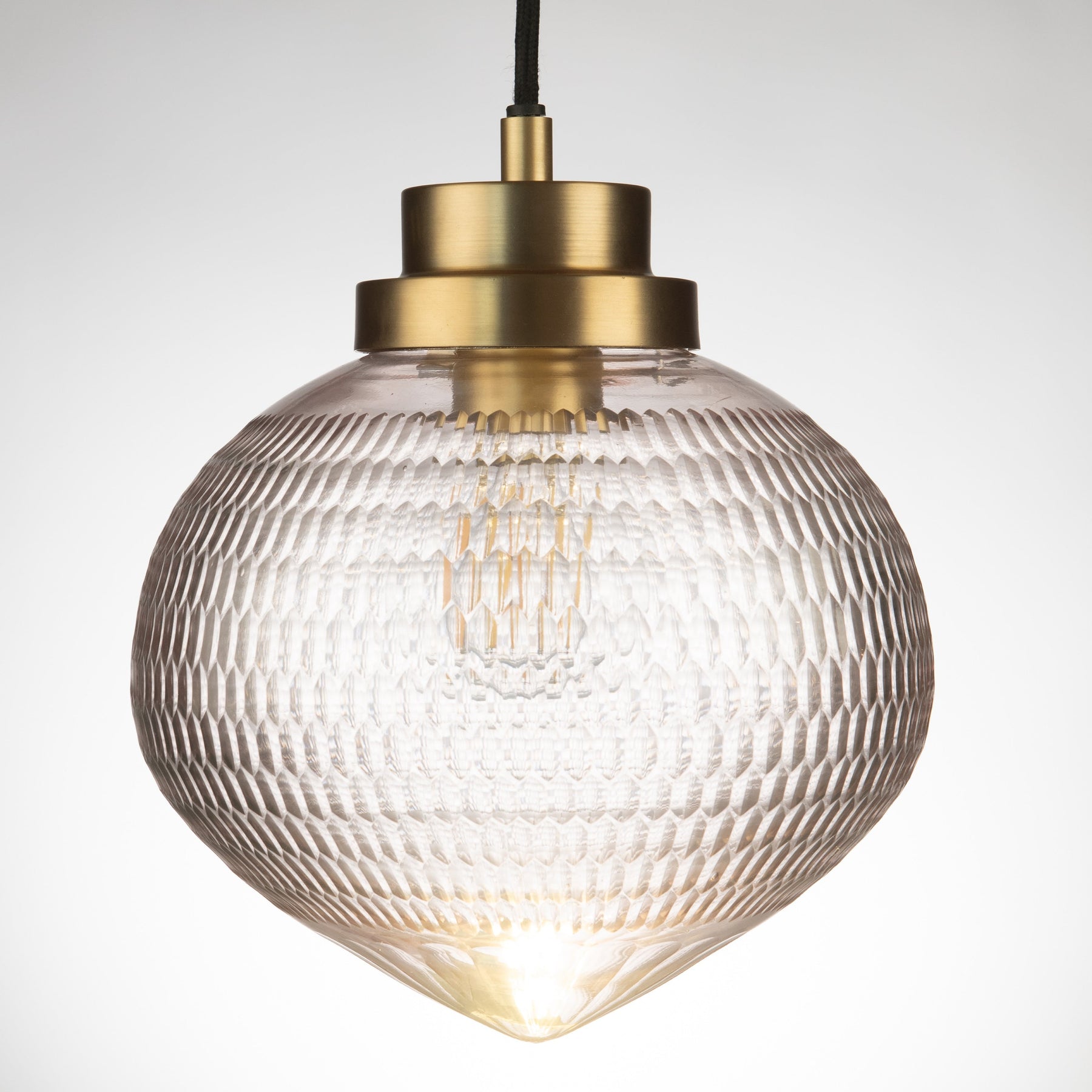 Eloise Rice Cut Crystal Glass Pendant Lamp