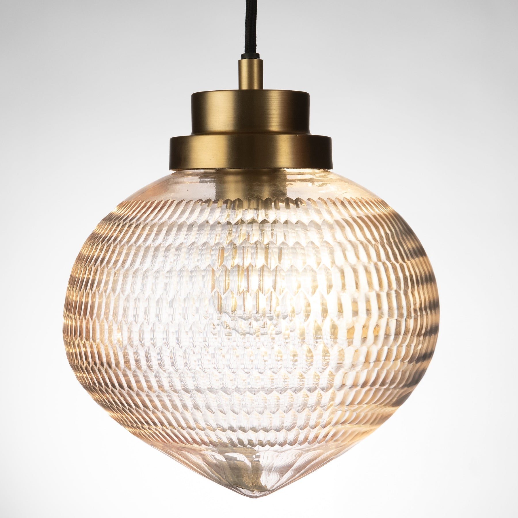 Eloise Rice Cut Crystal Glass Pendant Lamp