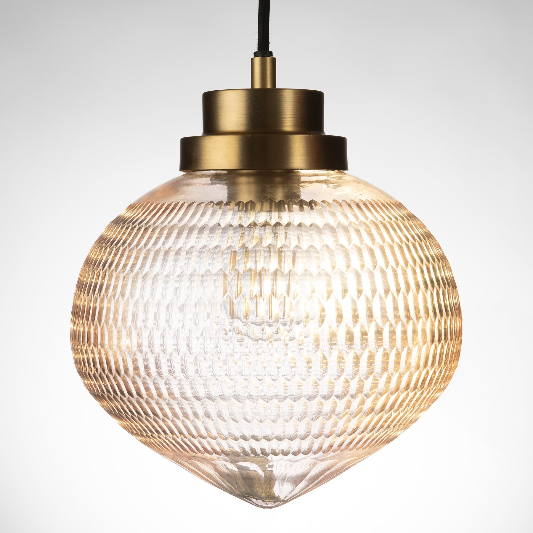 Eloise Rice Cut Crystal Glass Pendant Lamp