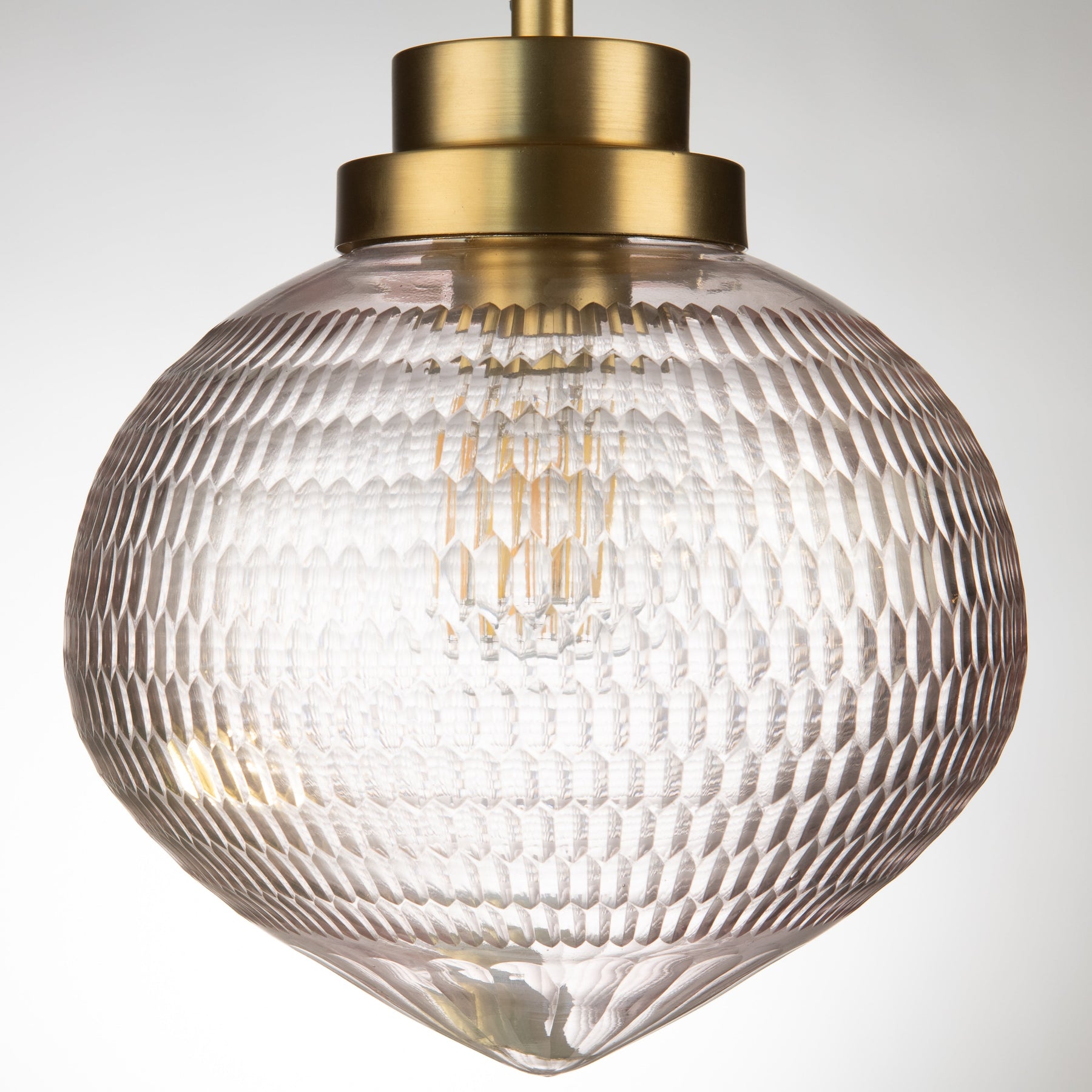 Eloise Rice Cut Crystal Glass Pendant Lamp