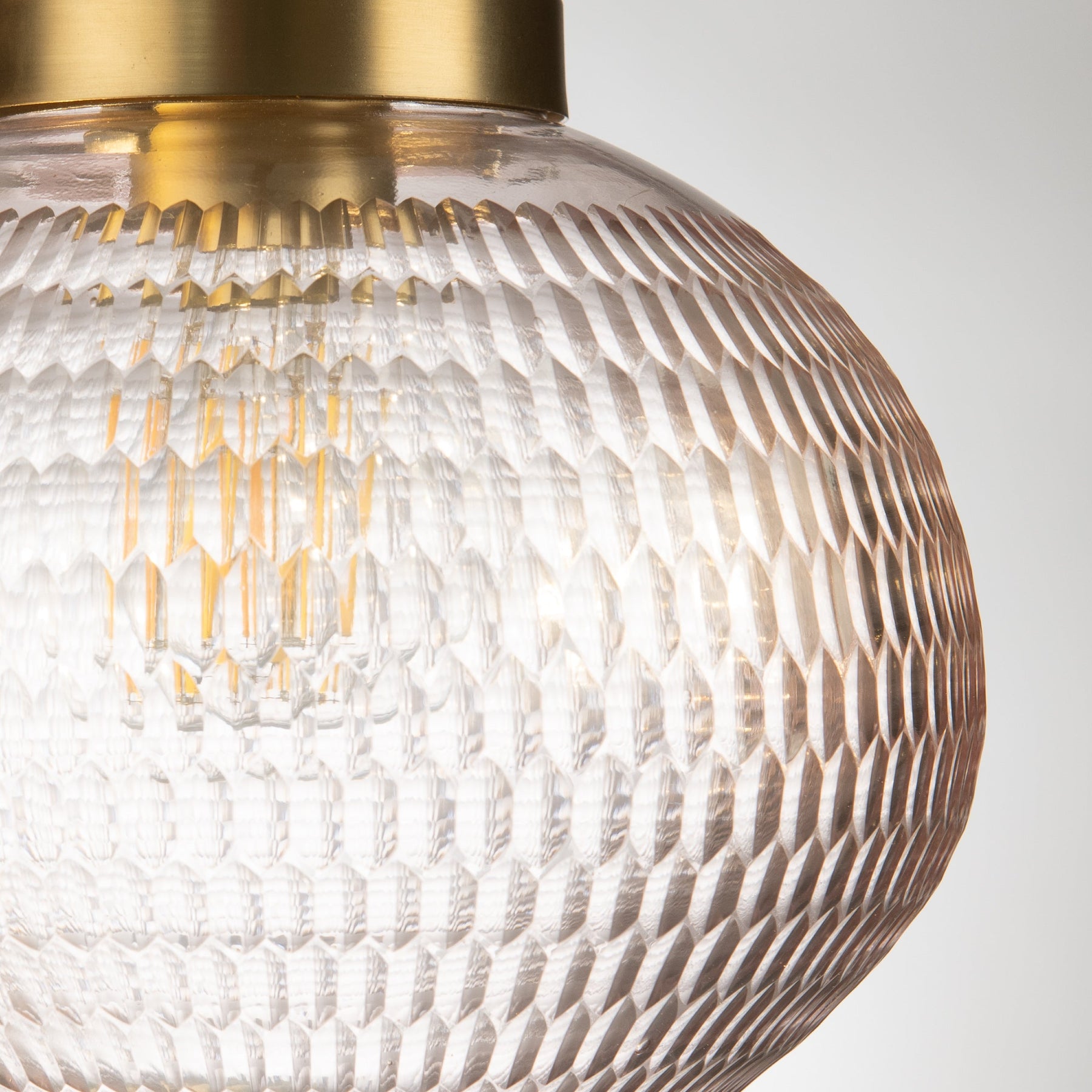 Eloise Rice Cut Crystal Glass Pendant Lamp