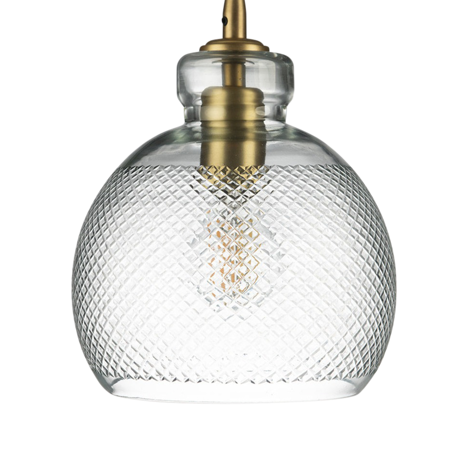 Amelia Diamond Hand Cut Crystal Glass Pendant Lamp
