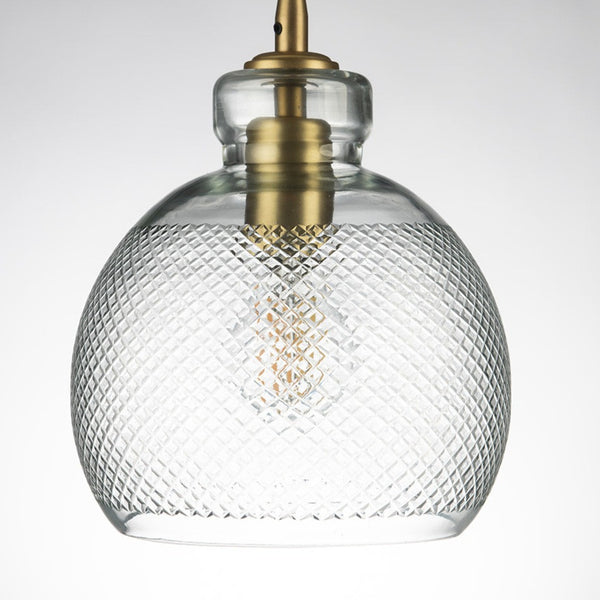 Amelia Diamond Hand Cut Crystal Glass Pendant Lamp
