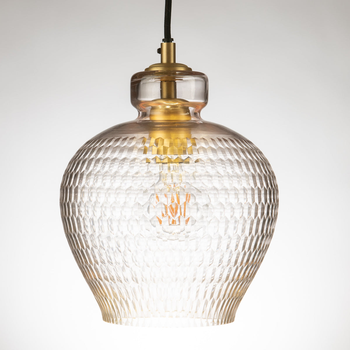 Fleur Rice Cut Crystal Glass Pendant Lamp