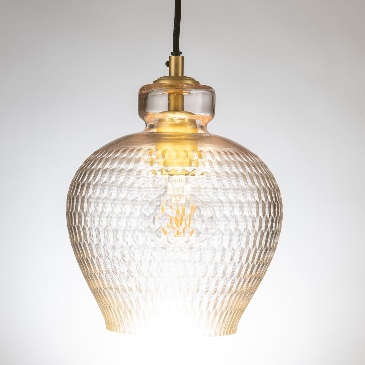 Fleur Rice Cut Crystal Glass Pendant Lamp