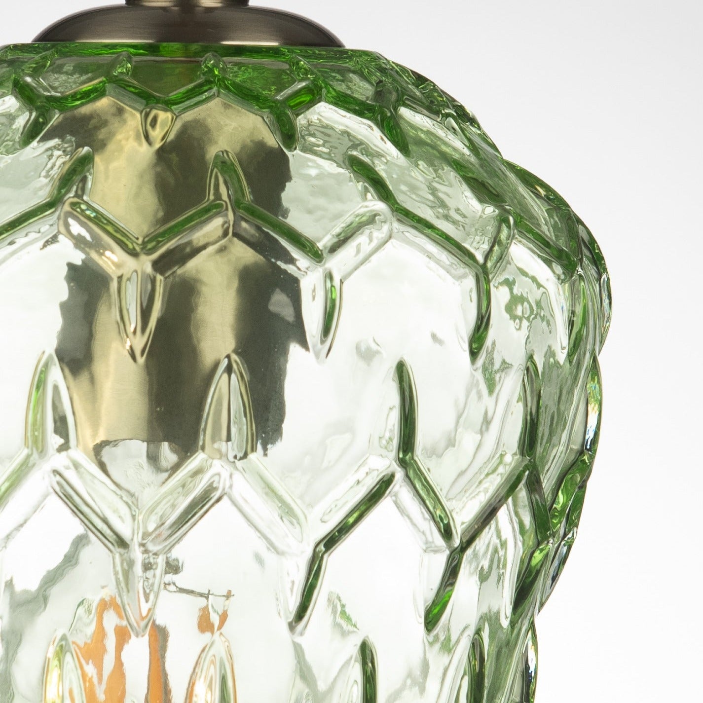 Baranya Hand-blown Pale Green Crystal Glass Pendant Lamp