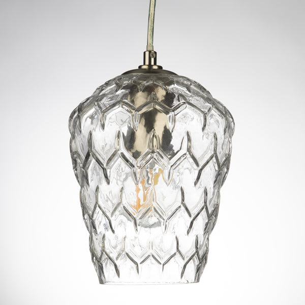 Baranya Hand-blown Crystal Clear Glass Pendant Lamp