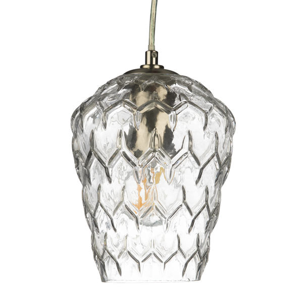 Baranya Hand-blown Crystal Clear Glass Pendant Lamp