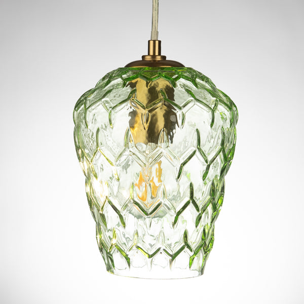 Baranya Hand-blown Pale Green Crystal Glass Pendant Lamp