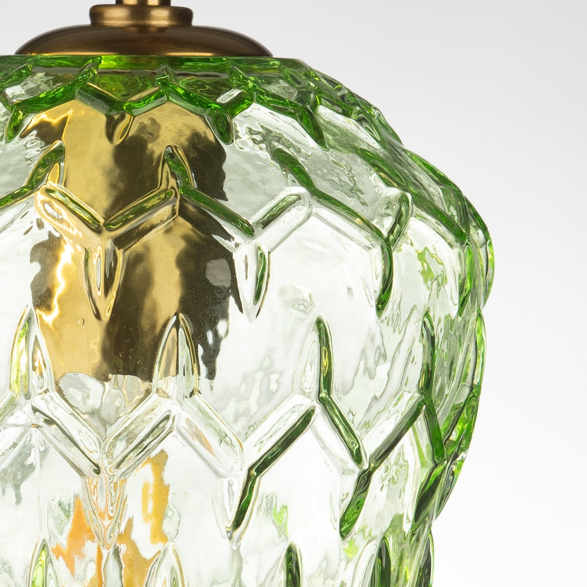 Baranya Hand-blown Pale Green Crystal Glass Pendant Lamp