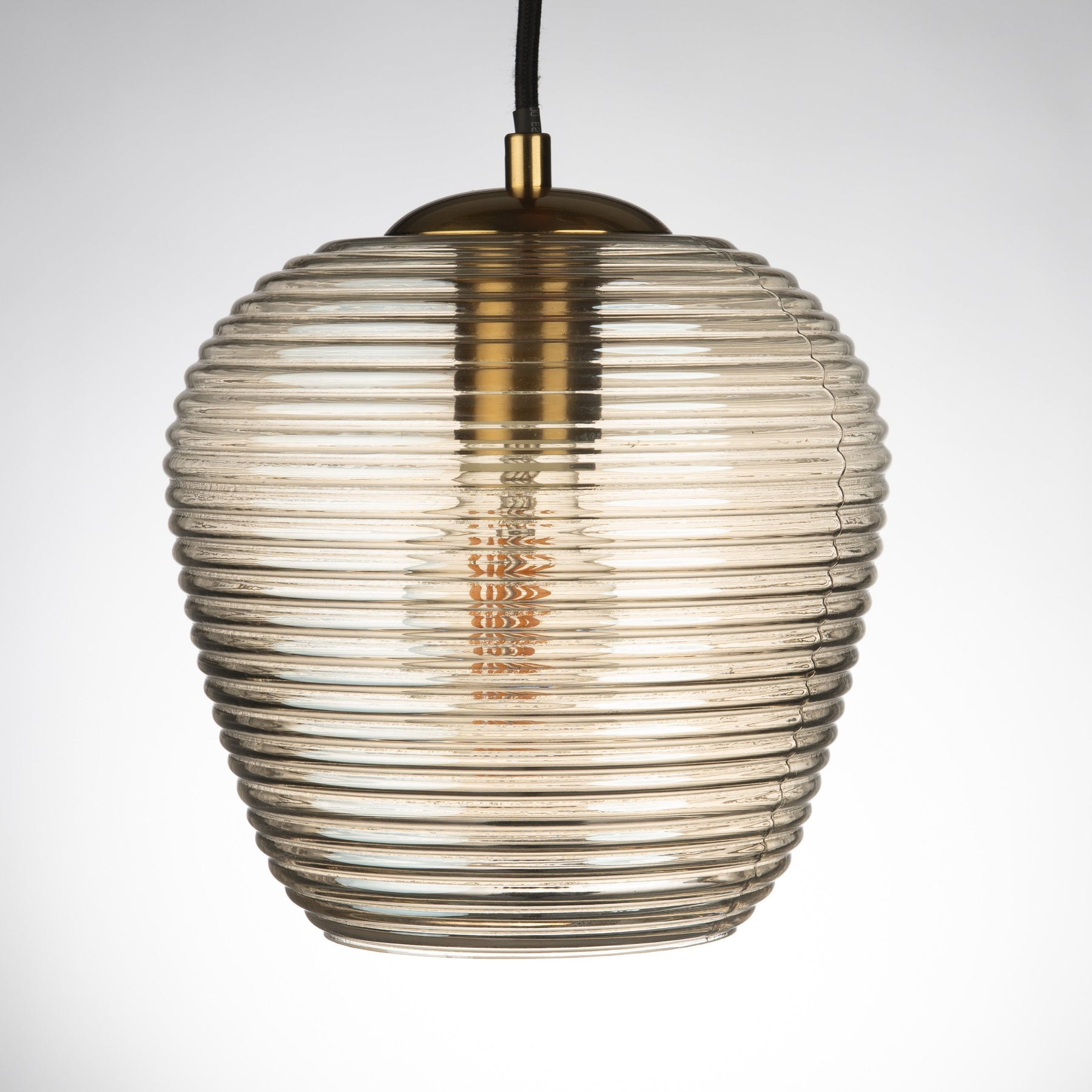 Rippe Rippled Pendant in Champagne  Glass