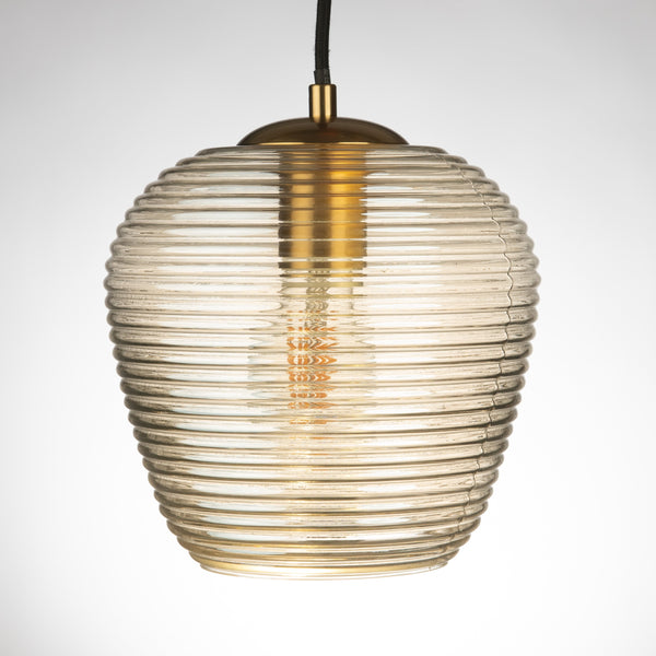 Rippe Rippled Pendant in Champagne  Glass