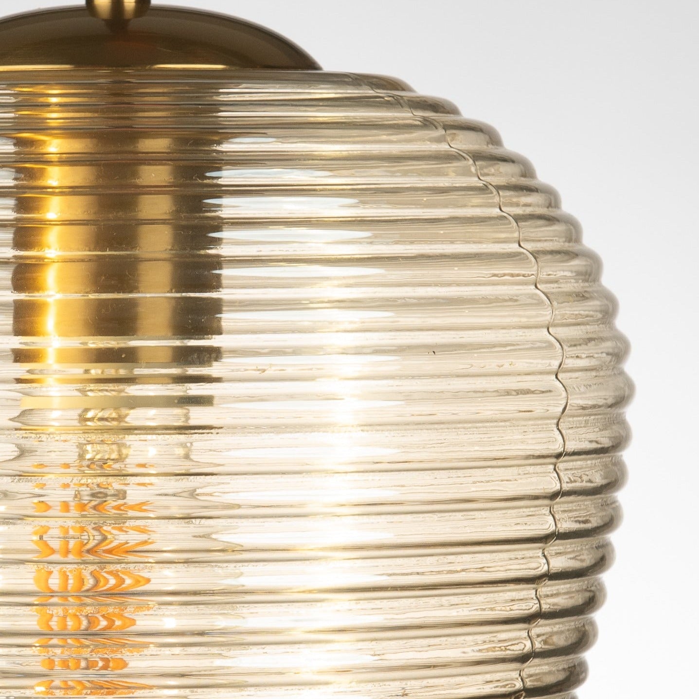 Rippe Rippled Pendant in Champagne  Glass