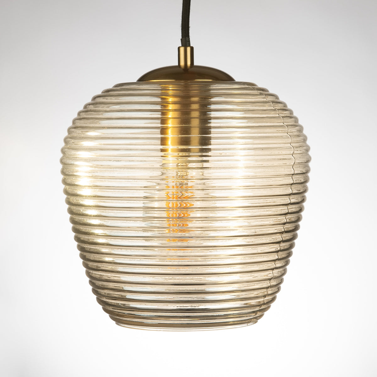 Rippe Rippled Pendant in Champagne  Glass