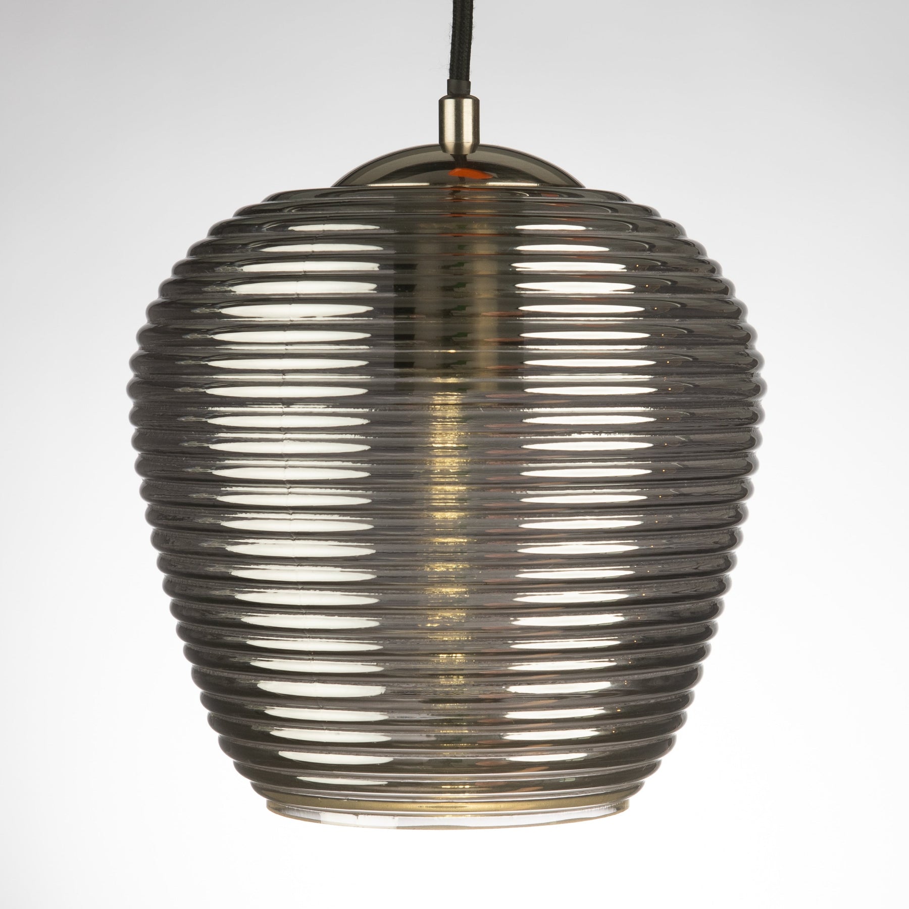 Rippe Rippled Pendant in Smoke Glass