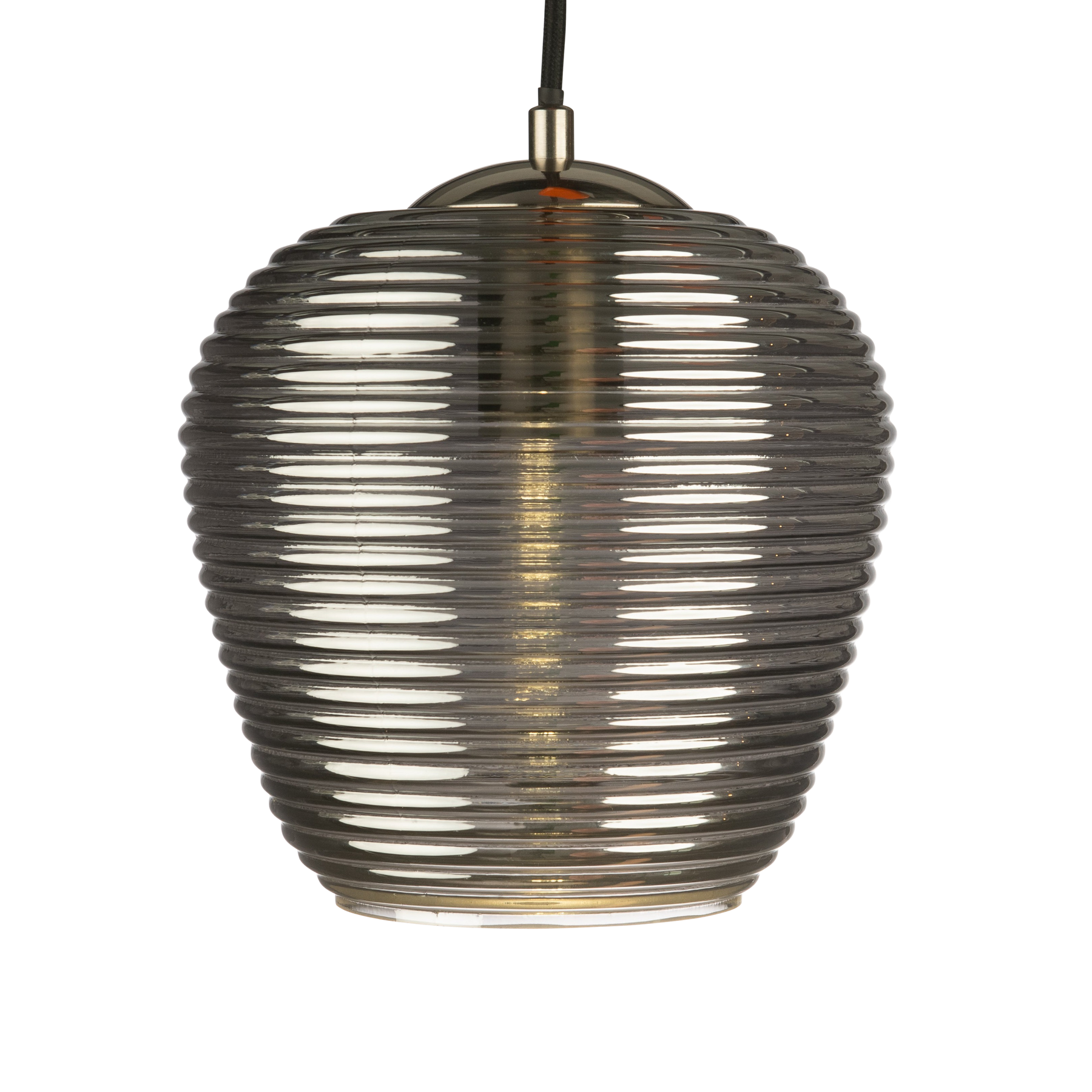 Rippe Rippled Pendant in Smoke Glass