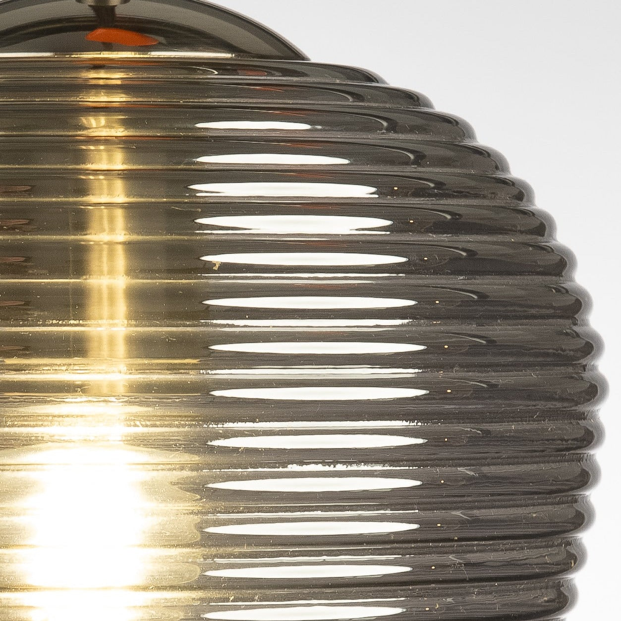 Rippe Rippled Pendant in Smoke Glass