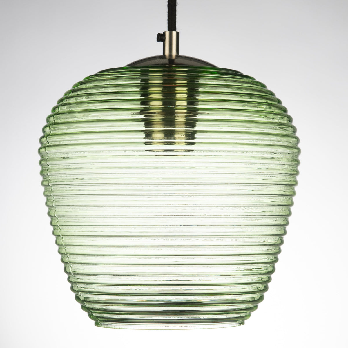 Rippe Rippled Pendant in Pale Green Glass