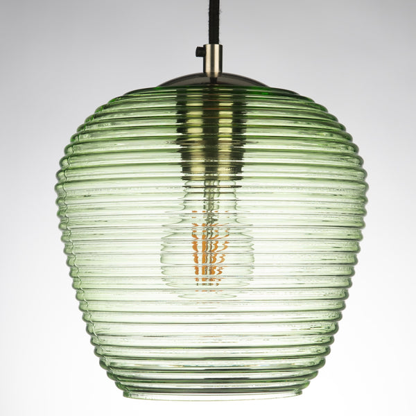 Rippe Rippled Pendant in Pale Green Glass